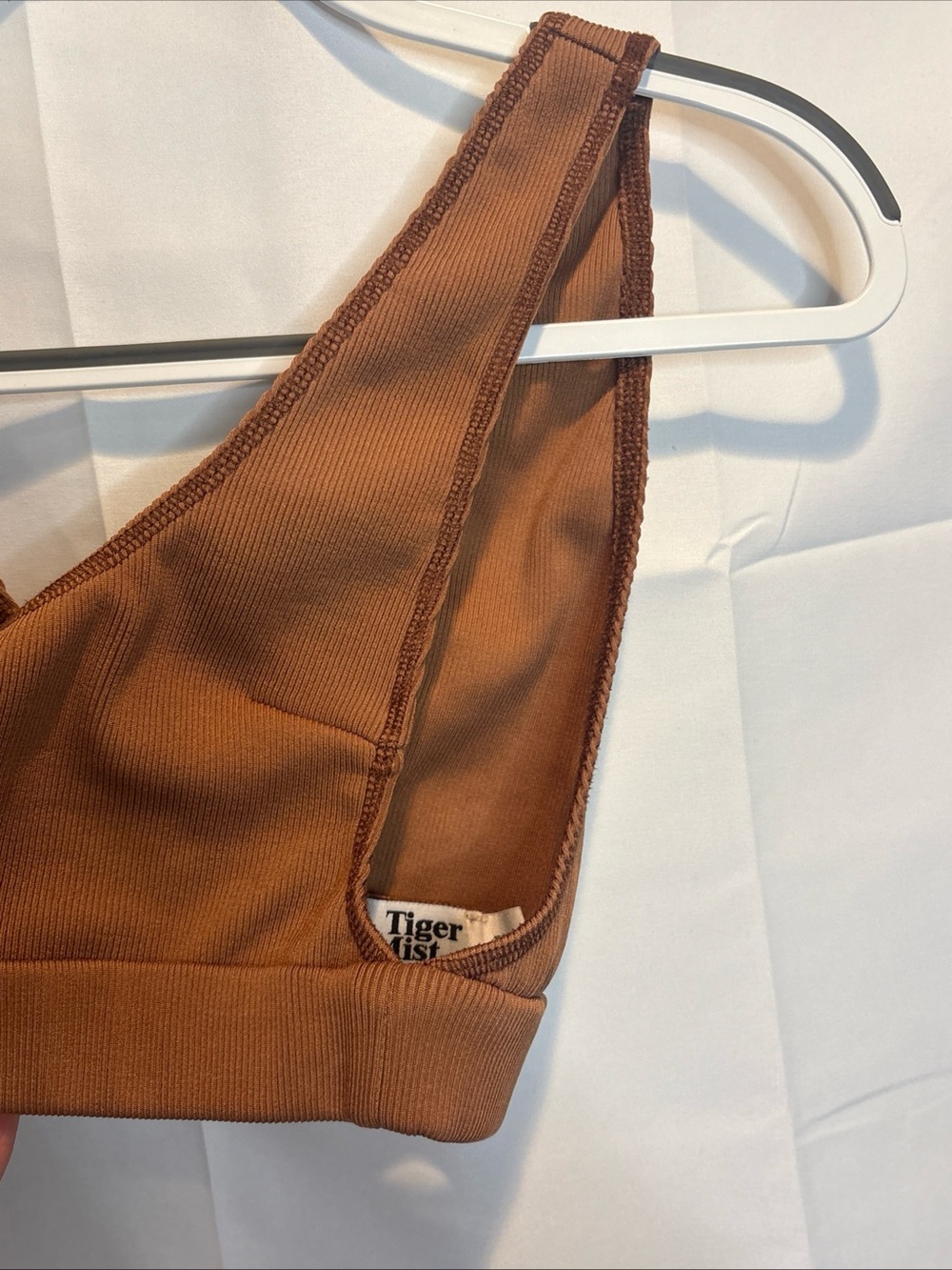 Tiger Mist Ribbed Two-Piece Active Set in Rust Brown - Picture 7 of 13